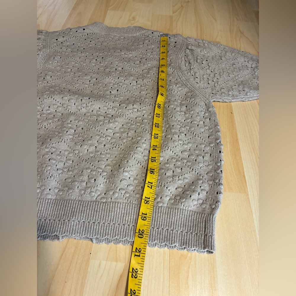Cyrus Short-Sleeve Pointelle Knit Cardigan - Picture 6 of 10